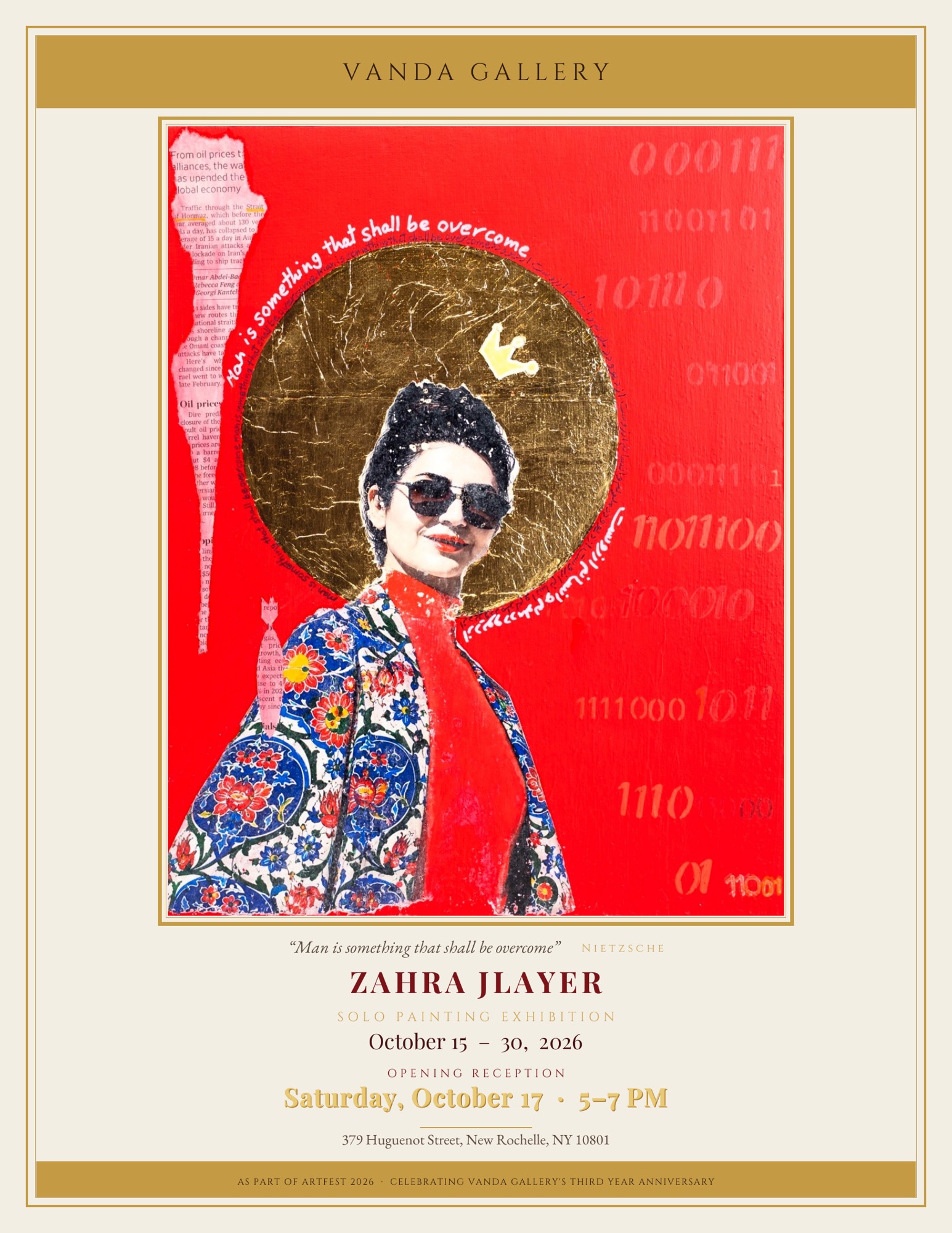 Image of Zahra on red background
