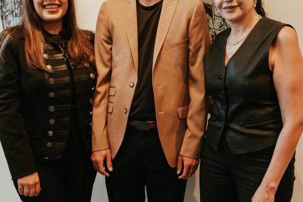 a group of people posing for a picture